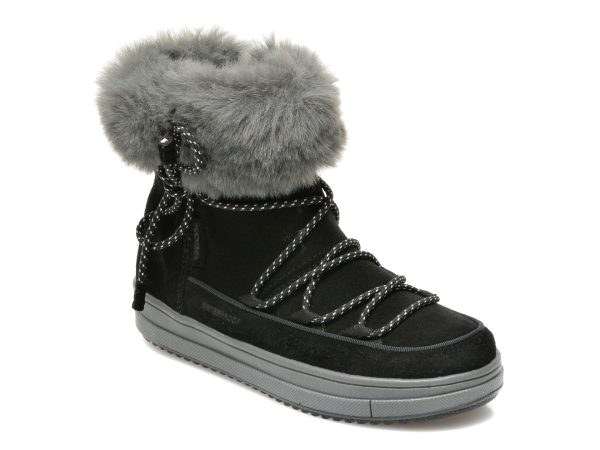 Ghete GEOX negre, J16CVD, din piele intoarsa