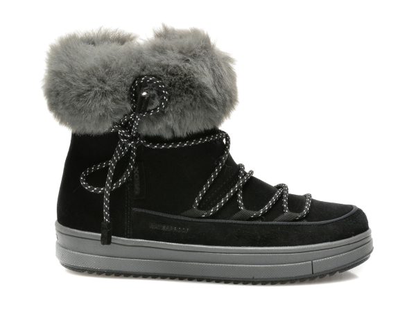 Ghete GEOX negre, J16CVD, din piele intoarsa