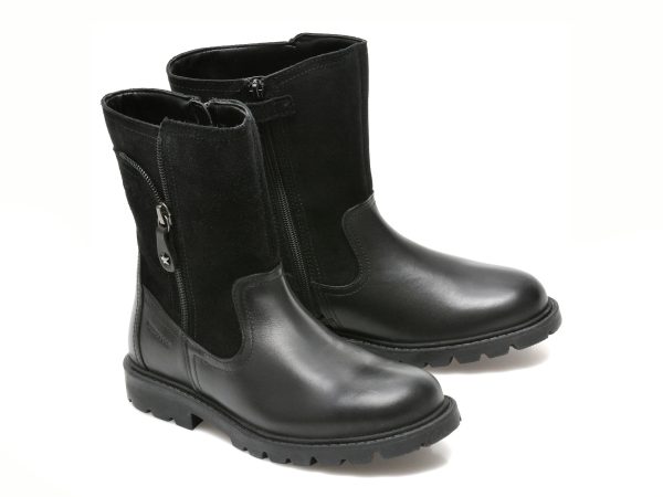 Ghete GEOX negre, J16EYB, din piele naturala