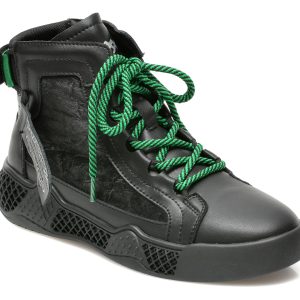 Ghete GRYXX negre, D9929, din piele naturala