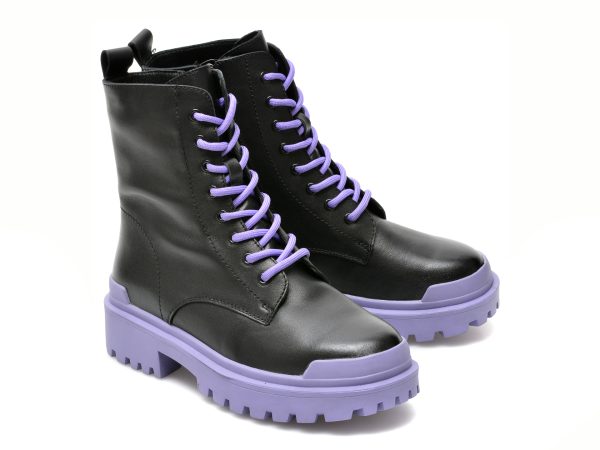 Ghete GRYXX negre, SGM04, din piele naturala