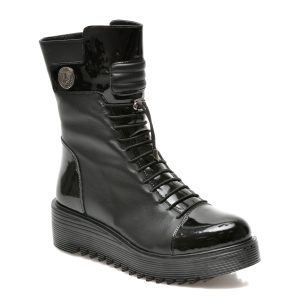Ghete IMAGE negre, 827050, din piele naturala