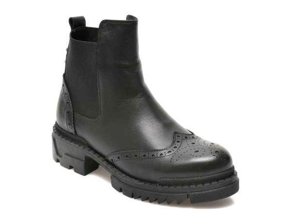 Ghete MARIO ROSSI negre, 9203, din piele naturala