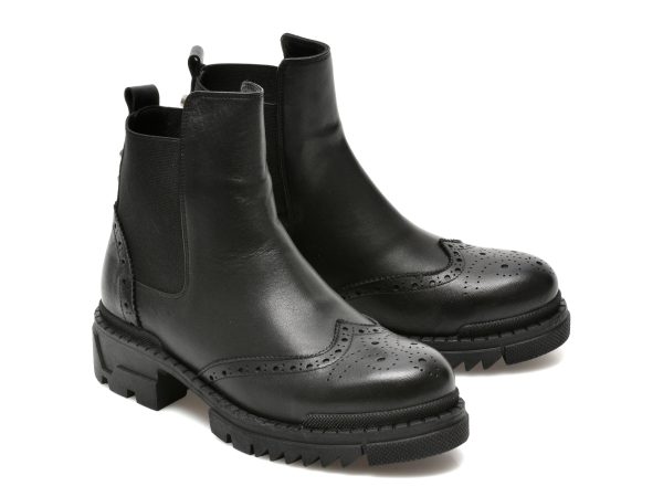 Ghete MARIO ROSSI negre, 9203, din piele naturala