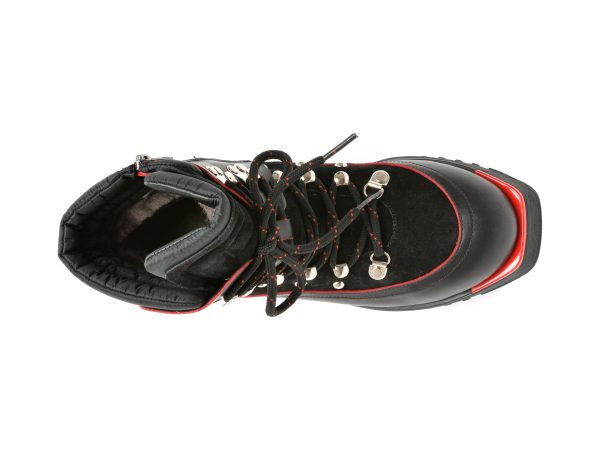 Ghete MISS LIZA negre, 5370F, din piele naturala