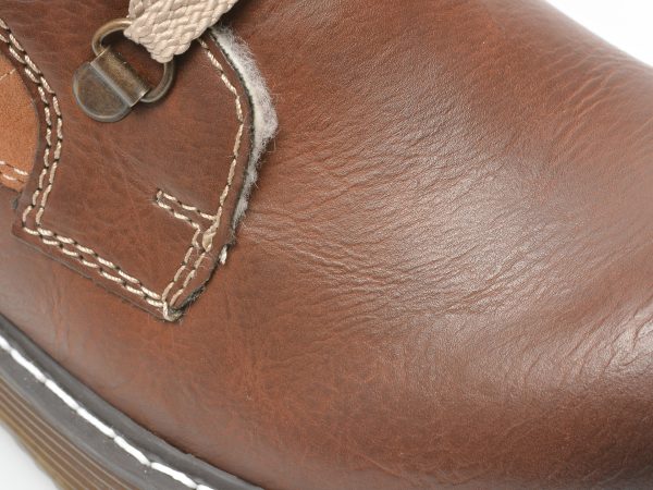 Ghete RIEKER maro, 70025, din piele ecologica