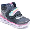 Ghete SKECHERS bleumarin, HEART LIGHTS, din piele ecologica