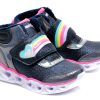 Ghete SKECHERS bleumarin, HEART LIGHTS, din piele ecologica