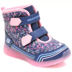 Ghete SKECHERS bleumarin, ILLUMI-BRIGHTS, din piele ecologica