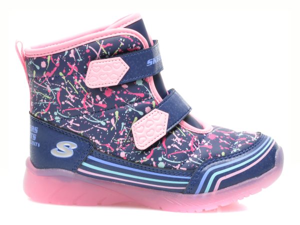 Ghete SKECHERS bleumarin, ILLUMI-BRIGHTS, din piele ecologica