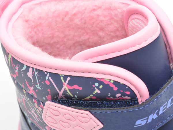 Ghete SKECHERS bleumarin, ILLUMI-BRIGHTS, din piele ecologica