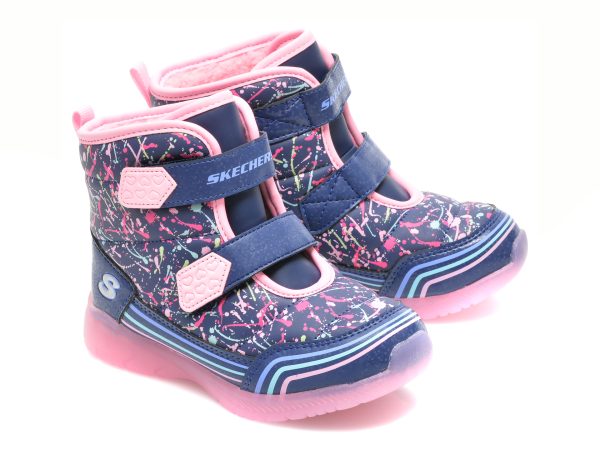 Ghete SKECHERS bleumarin, ILLUMI-BRIGHTS, din piele ecologica