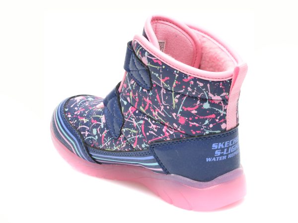 Ghete SKECHERS bleumarin, ILLUMI-BRIGHTS, din piele ecologica