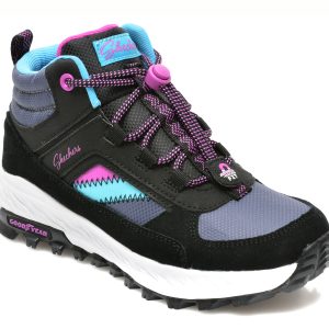 Ghete SKECHERS negre, FUSE TREAD, din piele ecologica