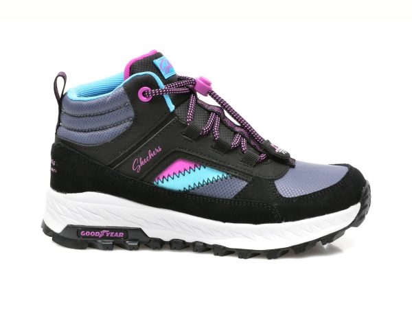 Ghete SKECHERS negre, FUSE TREAD, din piele ecologica