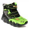 Ghete SKECHERS negre, SKECH-O-SAURUS LIGHTS, din piele ecologica