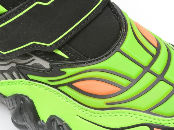 Ghete SKECHERS negre, SKECH-O-SAURUS LIGHTS, din piele ecologica