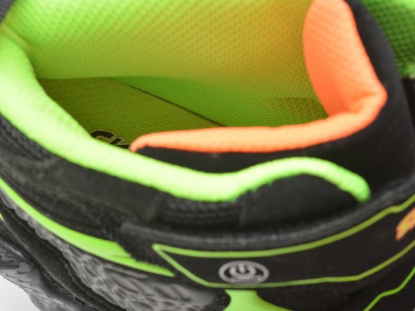 Ghete SKECHERS negre, SKECH-O-SAURUS LIGHTS, din piele ecologica