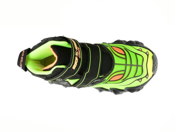 Ghete SKECHERS negre, SKECH-O-SAURUS LIGHTS, din piele ecologica