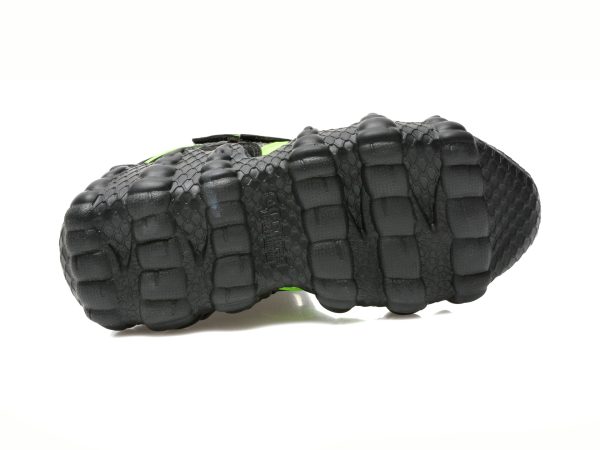 Ghete SKECHERS negre, SKECH-O-SAURUS LIGHTS, din piele ecologica