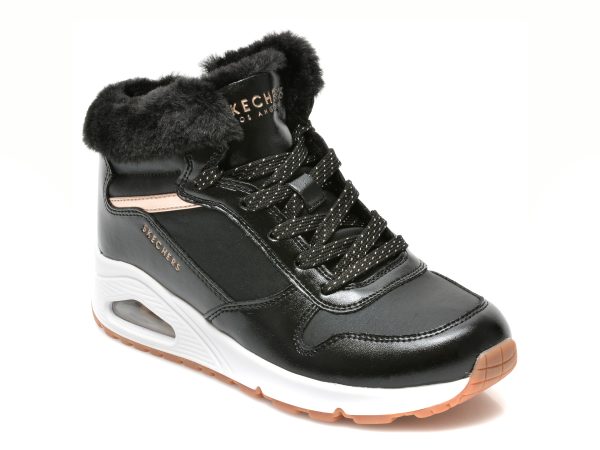 Ghete SKECHERS negre, UNO, din piele ecologica