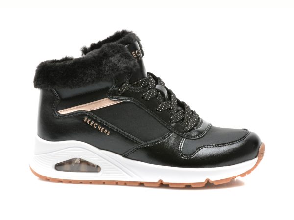 Ghete SKECHERS negre, UNO, din piele ecologica