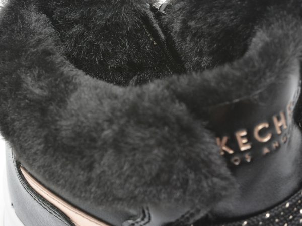 Ghete SKECHERS negre, UNO, din piele ecologica