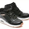 Ghete SKECHERS negre, UNO, din piele ecologica
