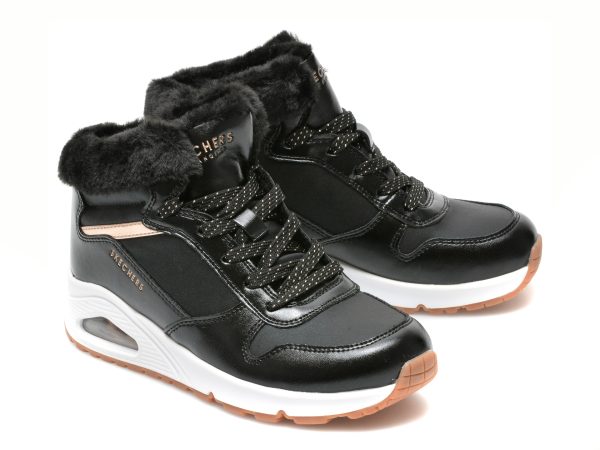 Ghete SKECHERS negre, UNO, din piele ecologica