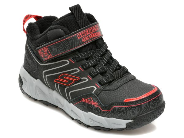 Ghete SKECHERS negre, VELOCITREK, din piele ecologica