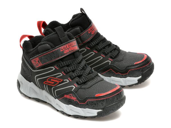 Ghete SKECHERS negre, VELOCITREK, din piele ecologica