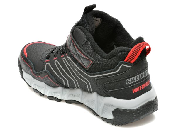 Ghete SKECHERS negre, VELOCITREK, din piele ecologica