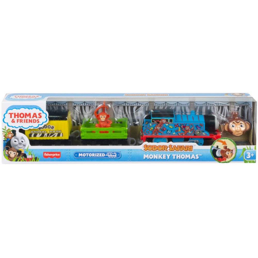 glk70_4_.jpg Locomotiva motorizata Thomas and Friends, Safari cu animalute, Monkey Thomas