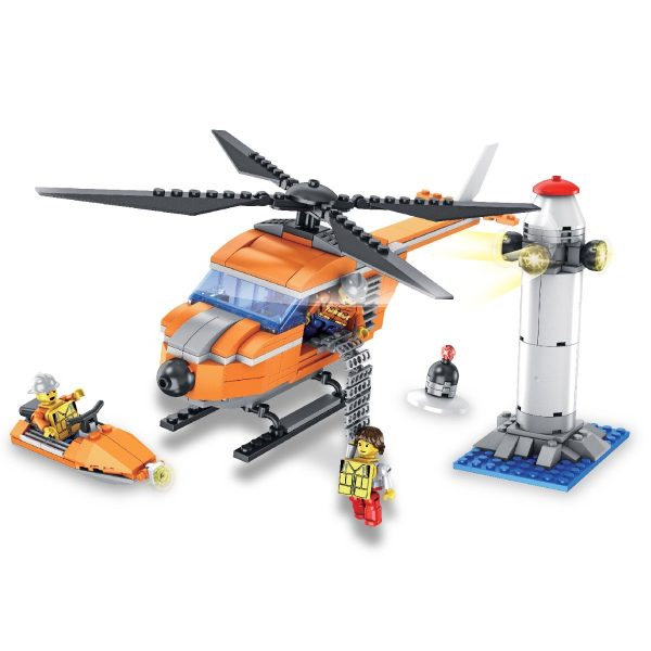 Jucarie de constructie Micul Constructor - Set elicopter si far