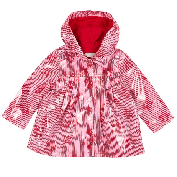Jacheta copii Chicco, impermeabila, alb cu rosu, 87493