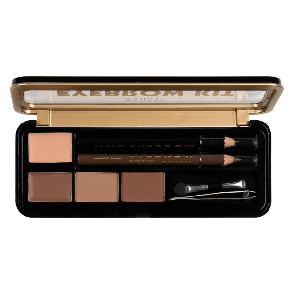 Kit Sprancene Mega Palette Brow Ushas #02 - Fard, creioane, penseta si pensula aplicare