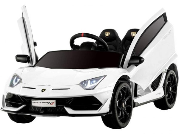 Masinuta electrica Lamborghini Aventador SVJ 90W 12V PREMIUM Alb