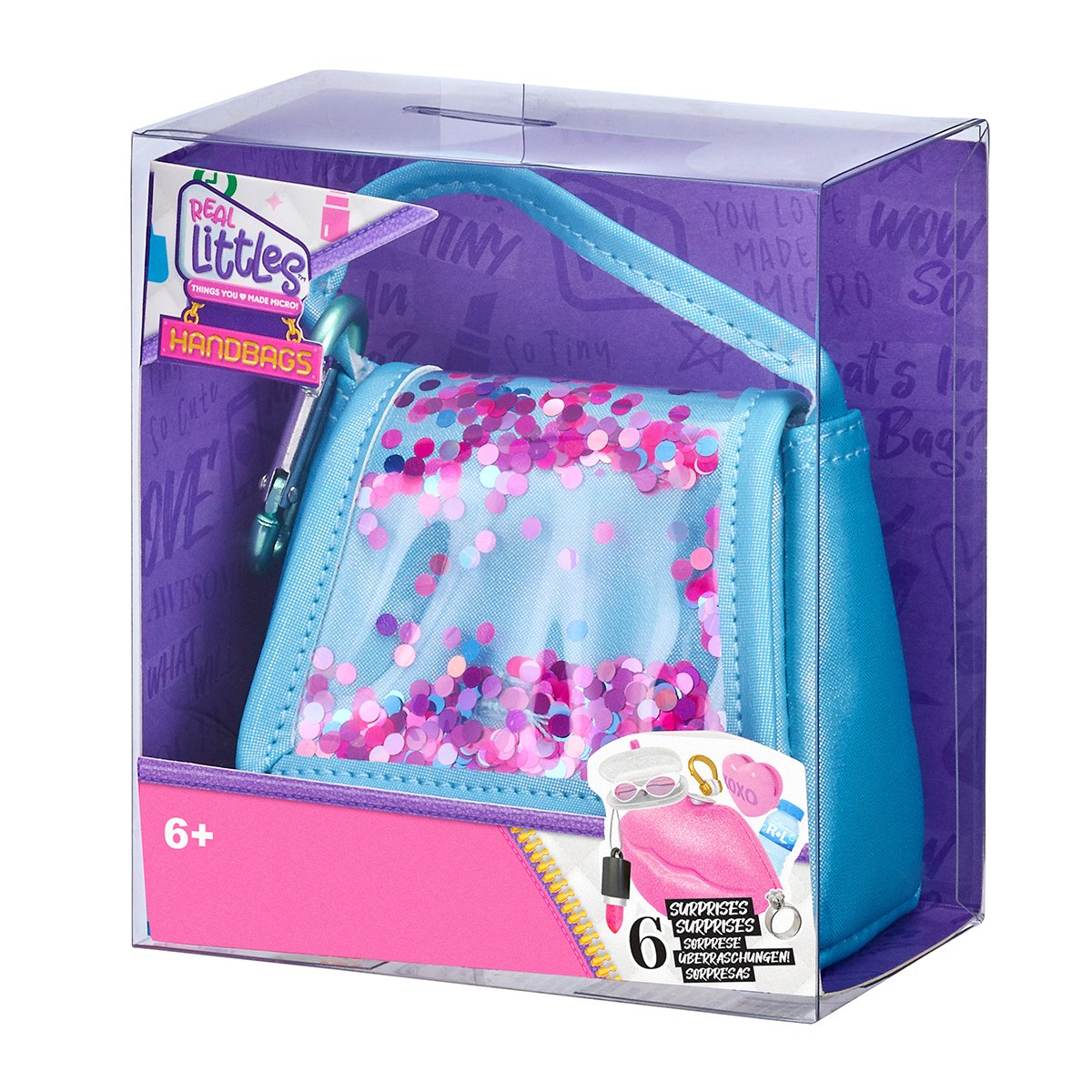 Mini gentuta de mana cu 6 surprize, Real Littles, Handbag, S3, Albastru