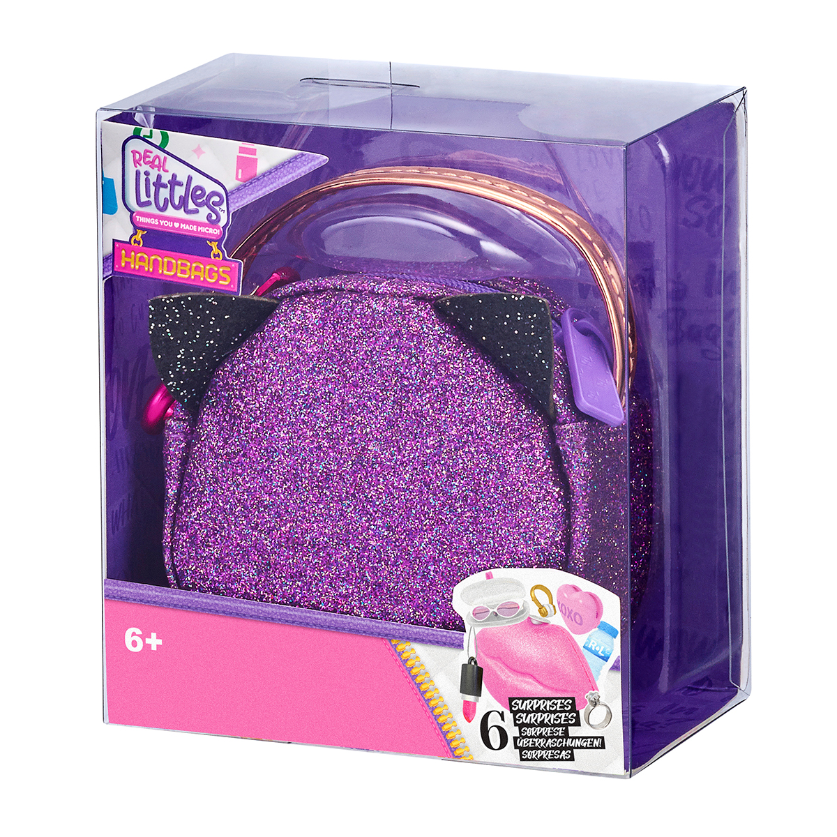 Mini gentuta de mana cu 6 surprize, Real Littles, Handbag, S3, Mov