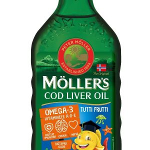 Moller’s Cod liver oil Omega-3 aroma tutti-frutti, 250 ml, Orkla Health