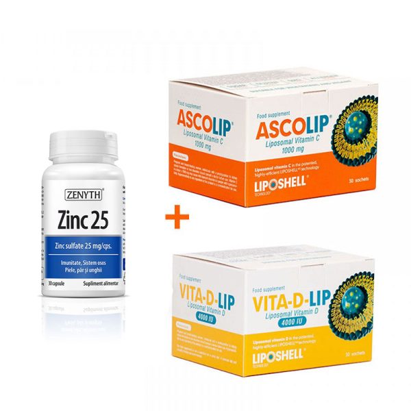 Pachet Imuno B - Vitamina C+Vitamina D4000+Zinc Zenith