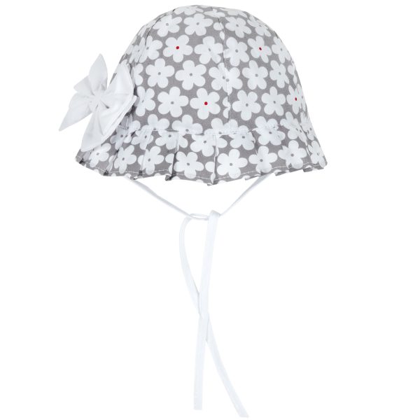 Palarie pentru copii Chicco, alb cu imprimeu floral, 04805