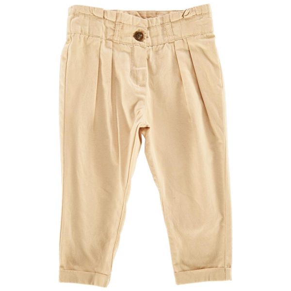 Pantalon lung copii Chicco, bej cu model