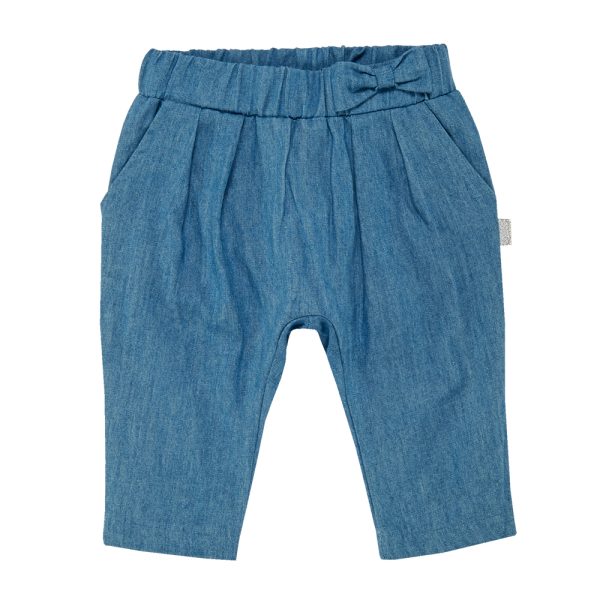 Pantalon lung jeans, copii, Chicco, fetite, albastru