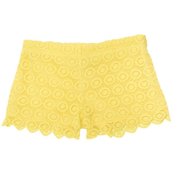 Pantalon scurt copii Chicco, fetite, galben dantelat, 52587