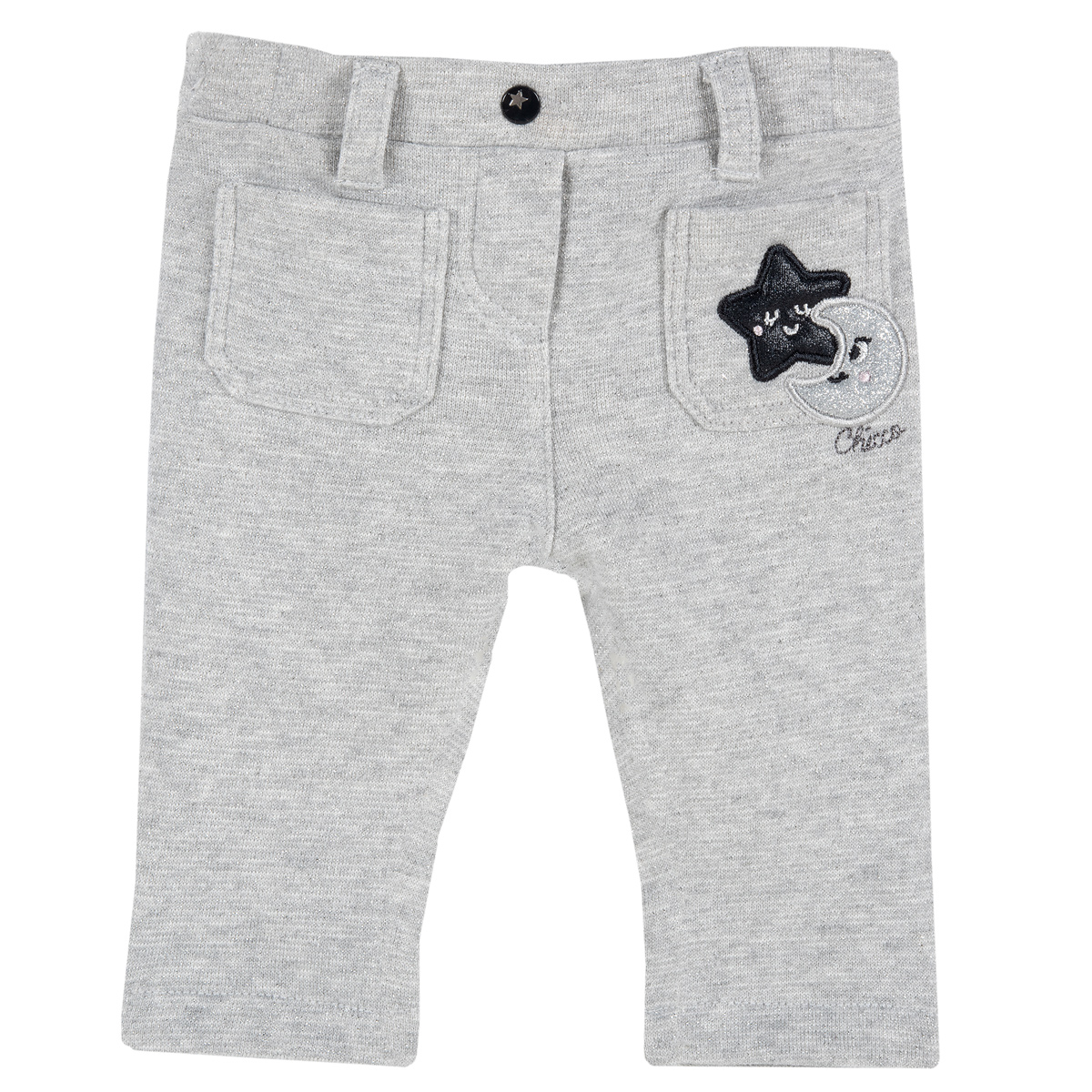 Pantalon lung copii Chicco, gri cu aplicatii, 08323