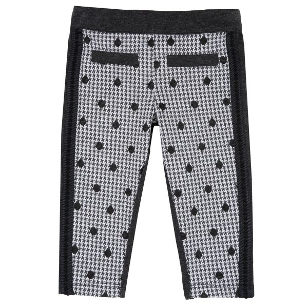 Pantalon lung copii Chicco, negru cu alb, 08266