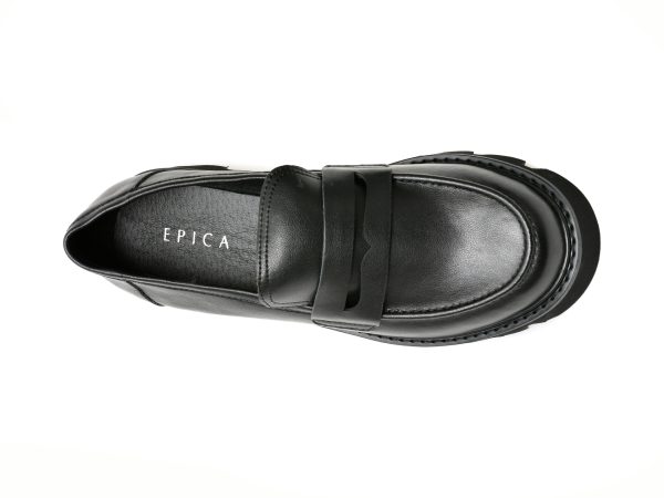 Pantofi EPICA negri, V690D12, din piele naturala