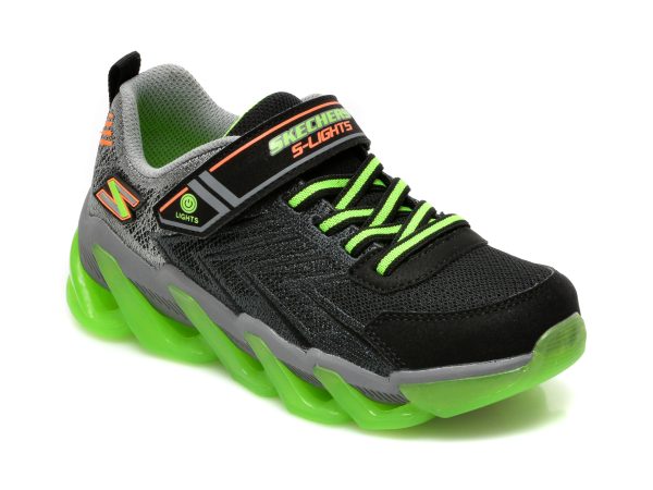 Pantofi SKECHERS negri, MEGA-SURGE, din piele ecologica