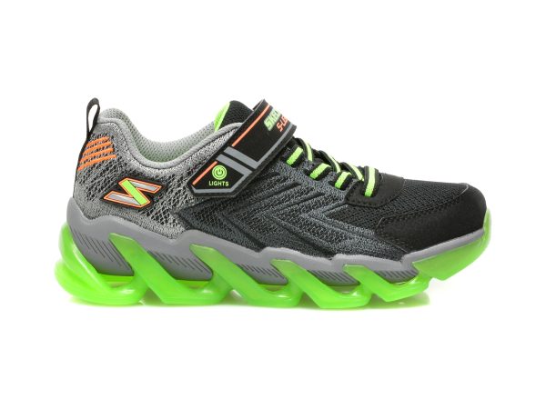 Pantofi SKECHERS negri, MEGA-SURGE, din piele ecologica